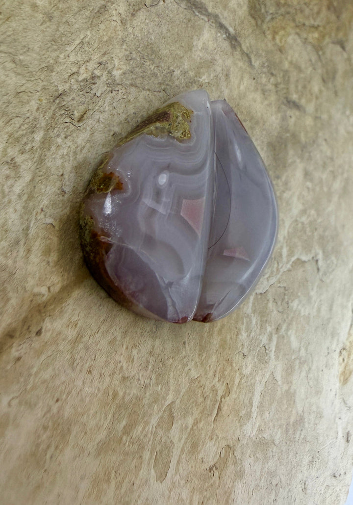 Laguna Lace Agate (Mexico) Earring Bead Slab Pair 20x32mm