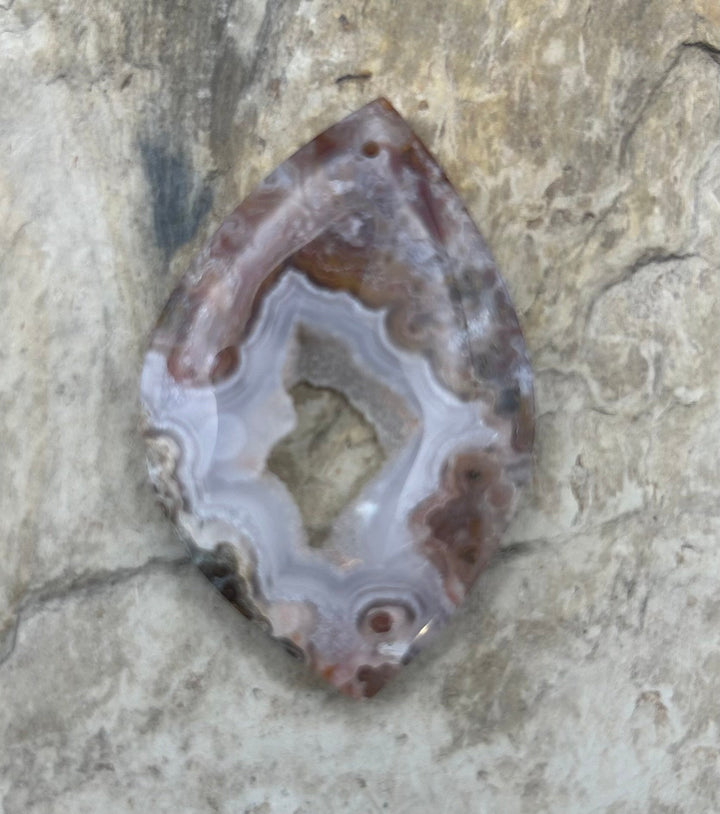 Laguna Lace Agate (Mexico) Focal Bead Pendant 33x50mm
