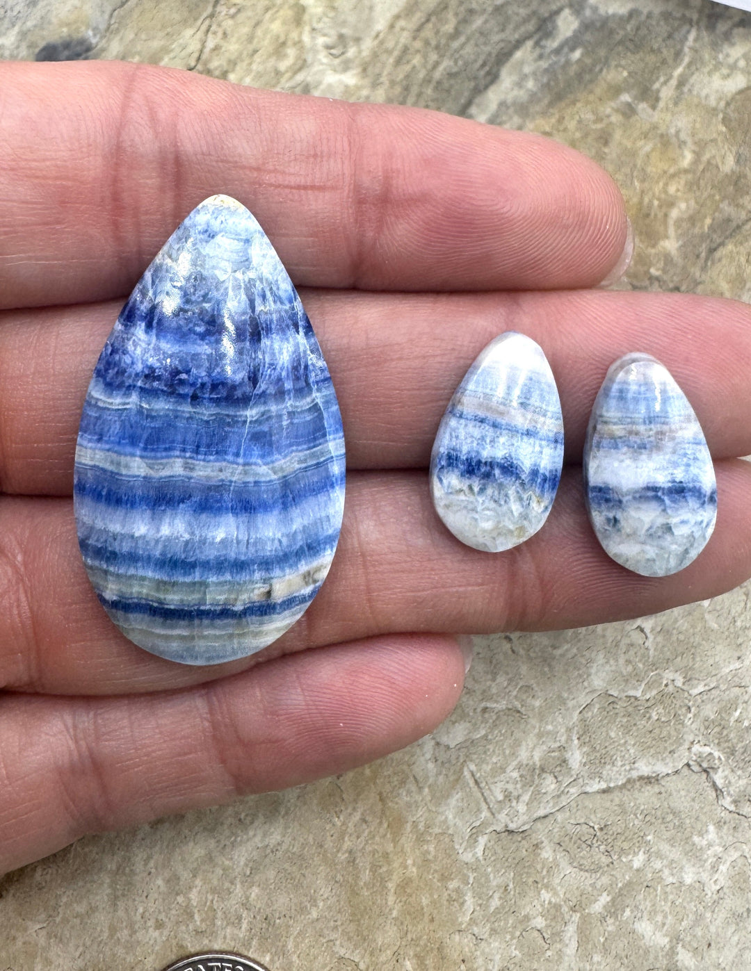 Lapis Lace Onyx/Sheelite (Turkey) Freeform Cabochons 3