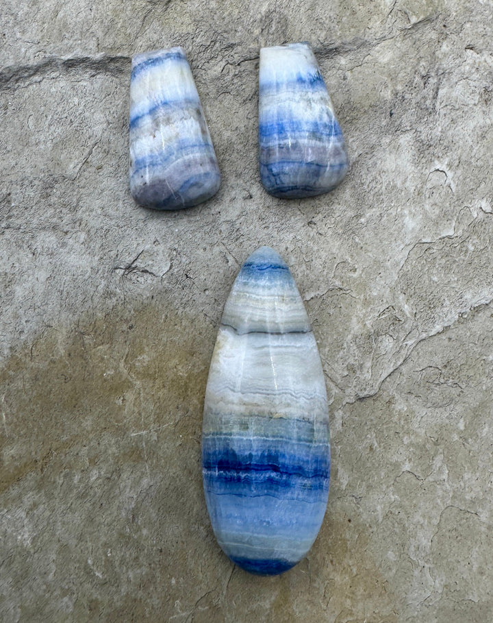 Lapis Lace Onyx/Sheelite (Turkey) Freeform Cabochons 3