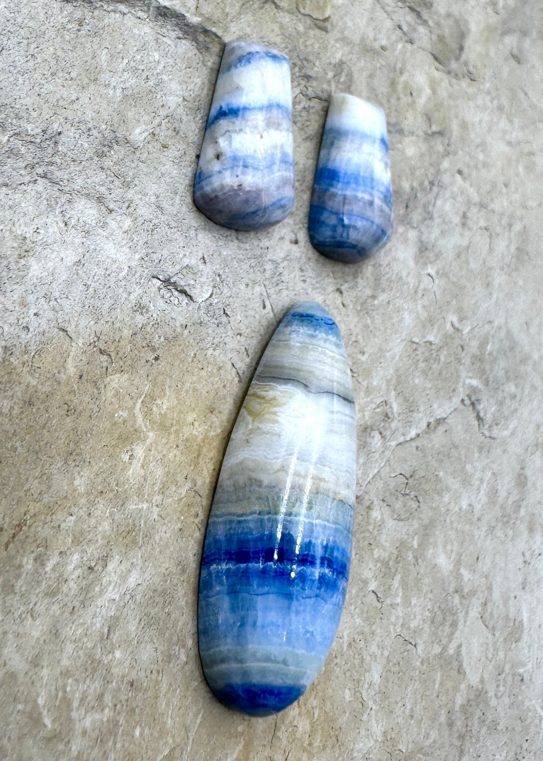 Lapis Lace Onyx/Sheelite (Turkey) Freeform Cabochons 3