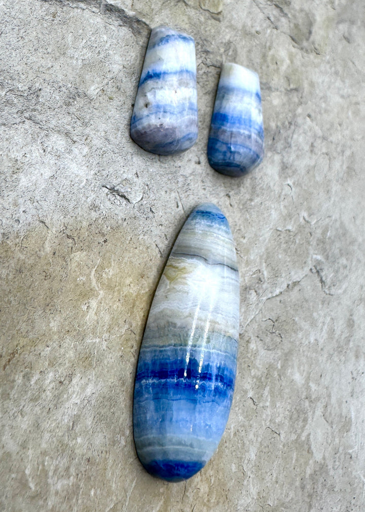 Lapis Lace Onyx/Sheelite (Turkey) Freeform Cabochons 3