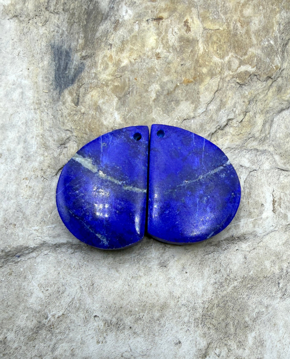 Lapis Lazuli Matching Earring Slab Bead Pair 14x20mm
