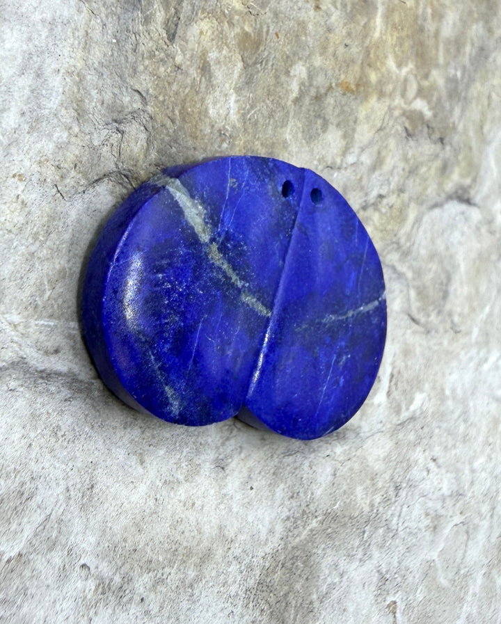 Lapis Lazuli Matching Earring Slab Bead Pair 14x20mm
