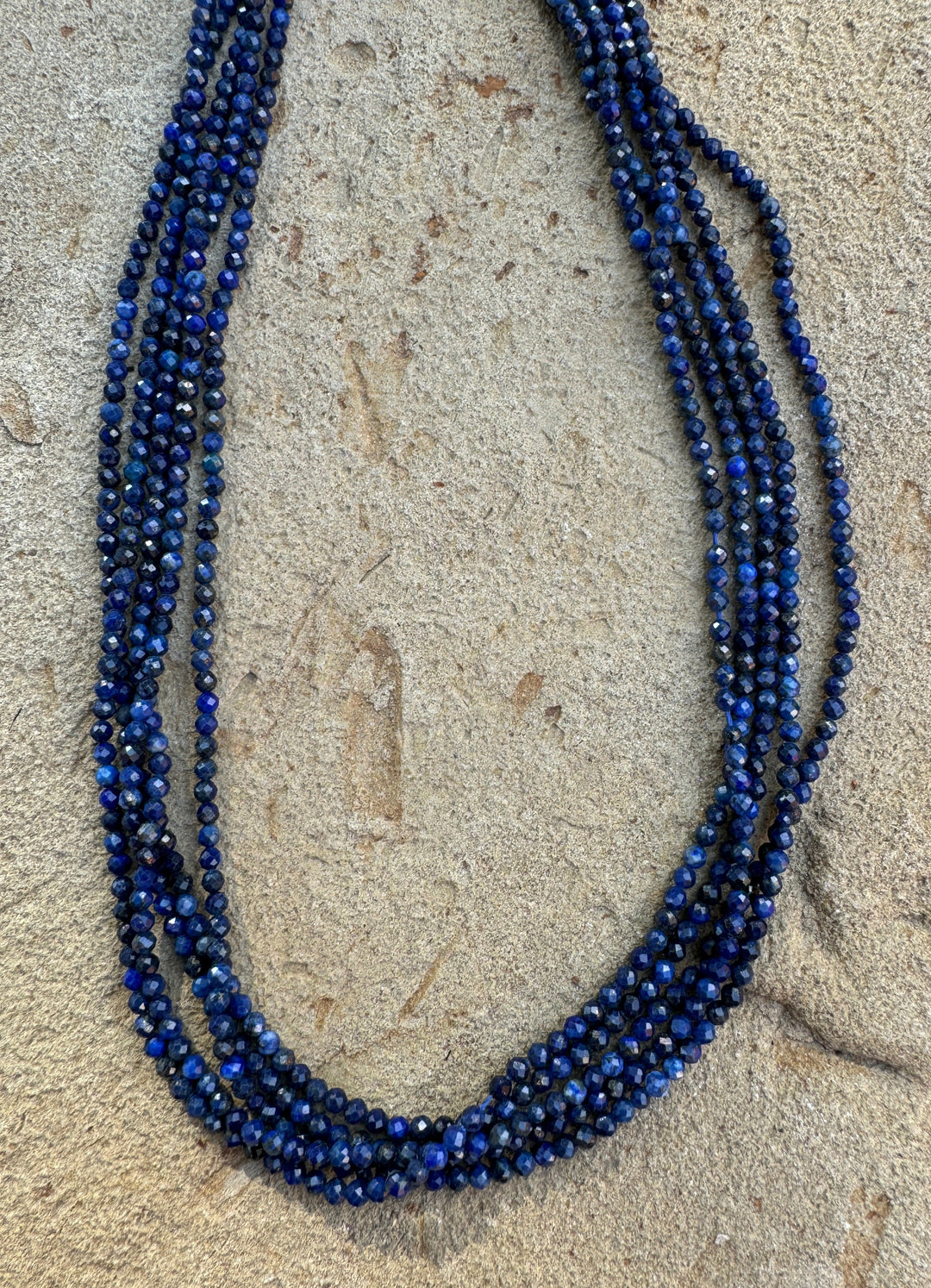 Lapis Lazuli Micro Faceted 2mm Round Beads 16 inch strand