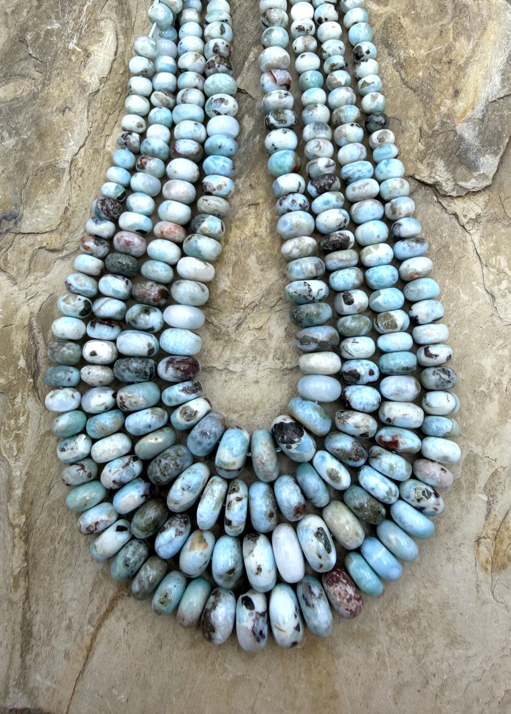 Larimar (Dominica Republic) Graduated 6-12mm Rondelle Beads