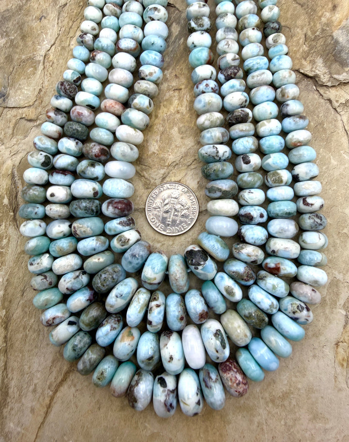 Larimar (Dominica Republic) Graduated 6-12mm Rondelle Beads