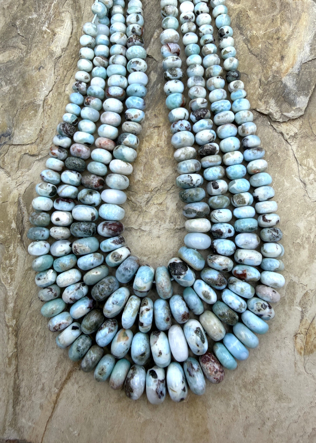 Larimar (Dominica Republic) Graduated 6-12mm Rondelle Beads