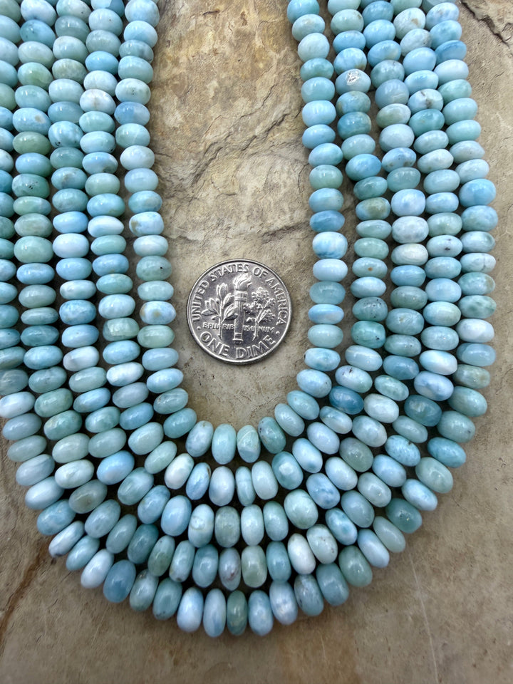 Larimar (Dominica Republic) Rondelle Beads 6x4mm ONE 16