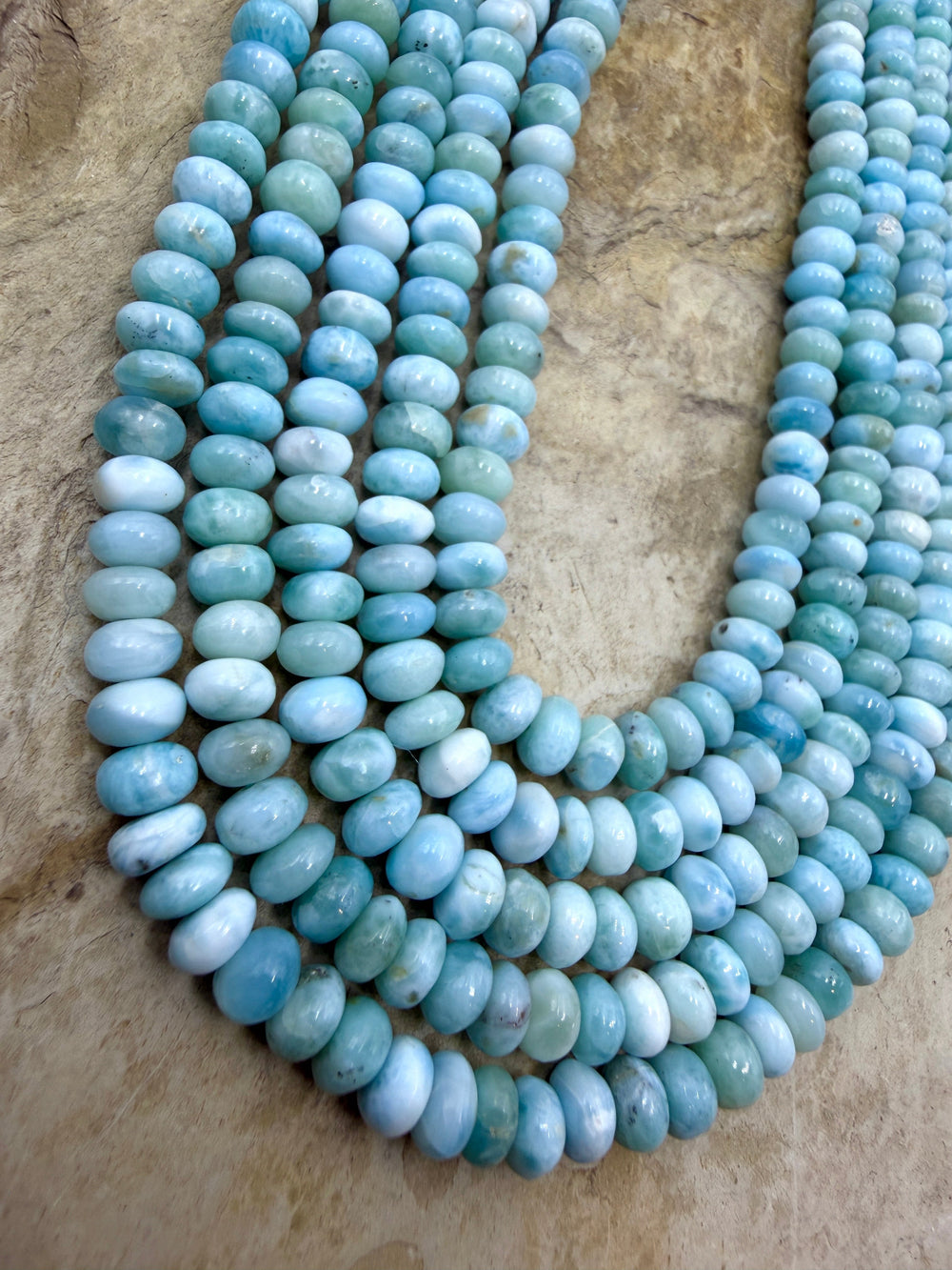 Larimar (Dominica Republic) Rondelle Beads 6x4mm ONE 16