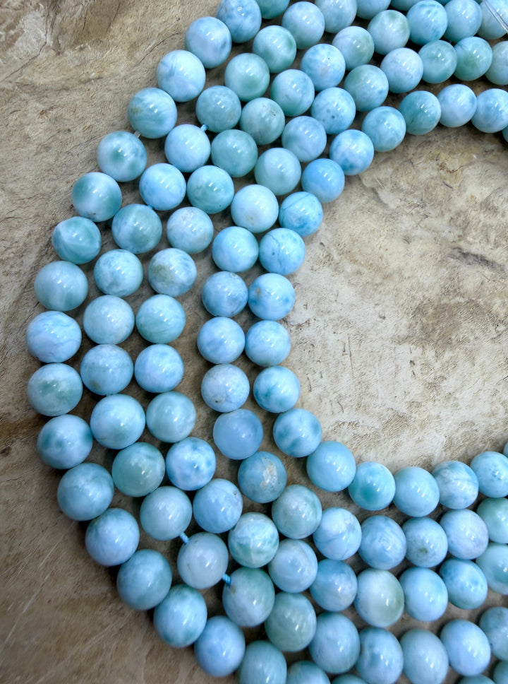 Larimar (Dominica Republic) Round Beads 5mm ONE 8 Inch