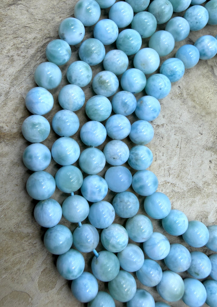 Larimar (Dominica Republic) Round Beads 5mm ONE 8 Inch