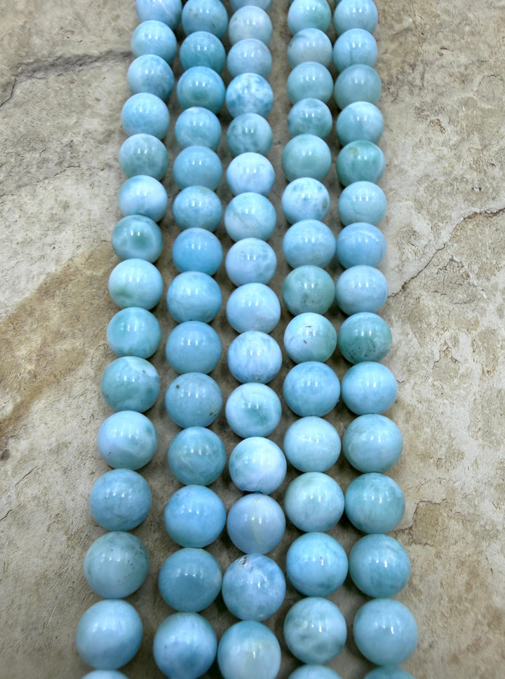 Larimar (Dominica Republic) Round Beads 6mm ONE 8 Inch