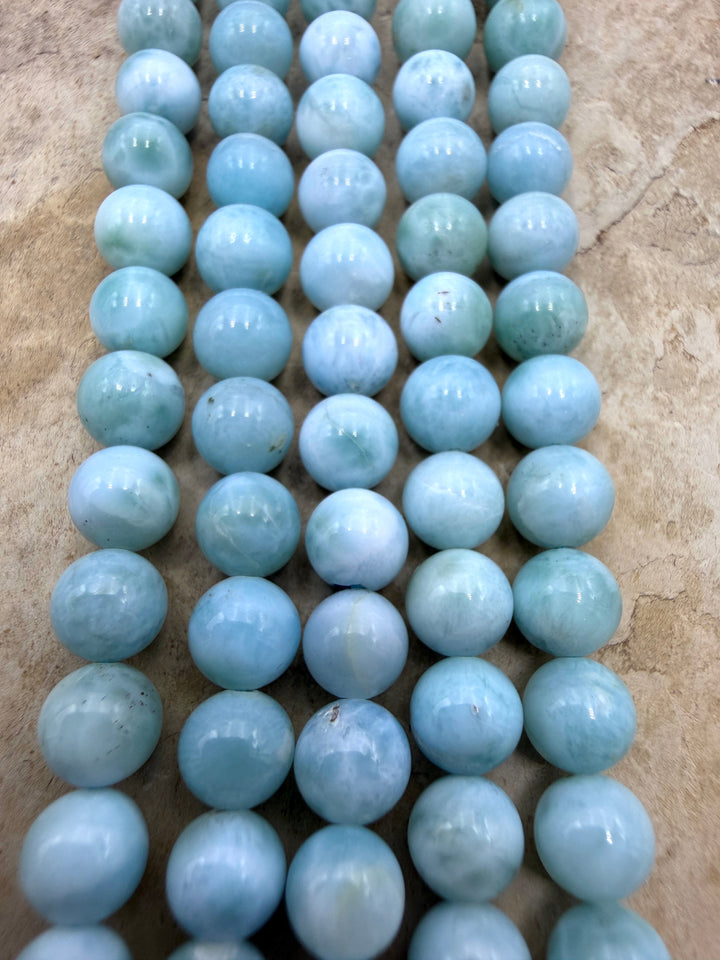 Larimar (Dominica Republic) Round Beads 6mm ONE 8 Inch