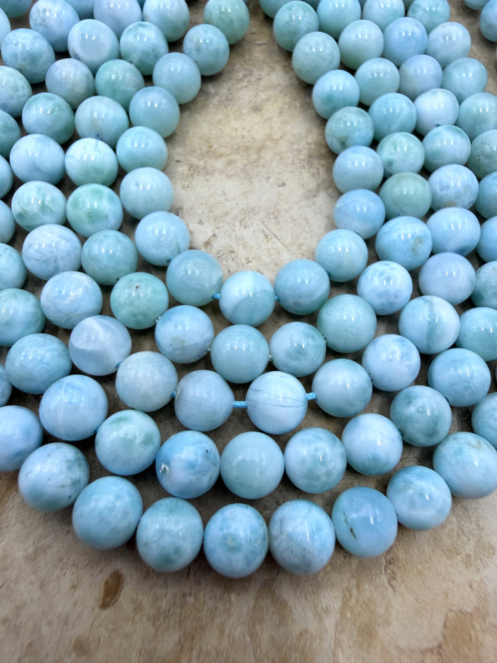 Larimar (Dominica Republic) Round Beads 6mm ONE 8 Inch