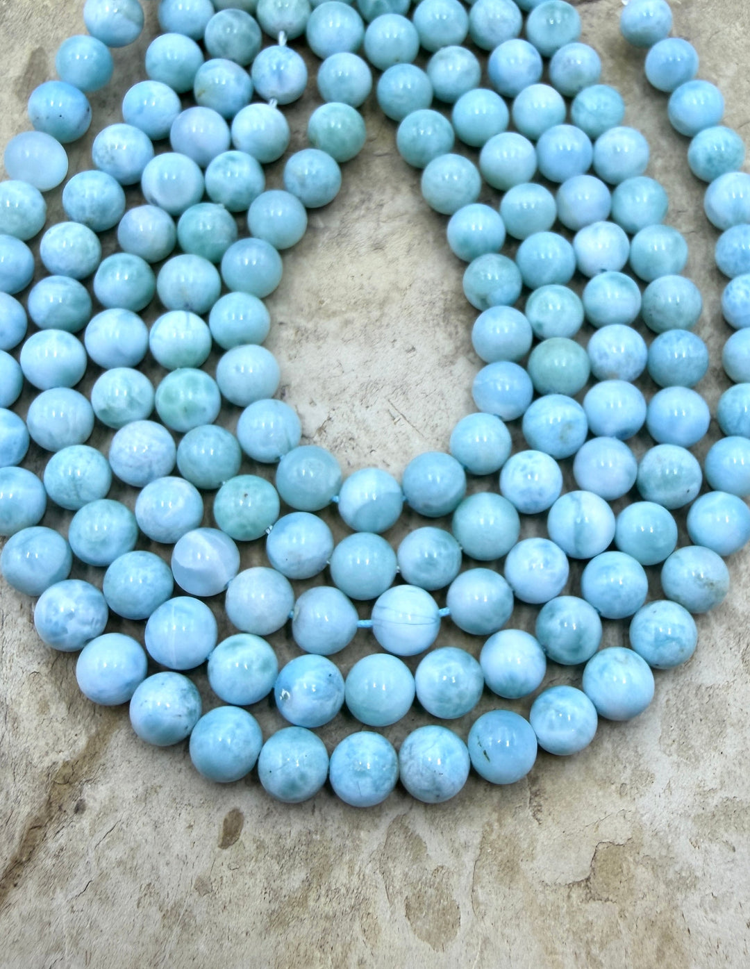 Larimar (Dominica Republic) Round Beads 6mm ONE 8 Inch