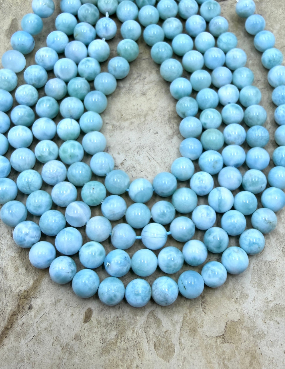 Larimar (Dominica Republic) Round Beads 6mm ONE 8 Inch