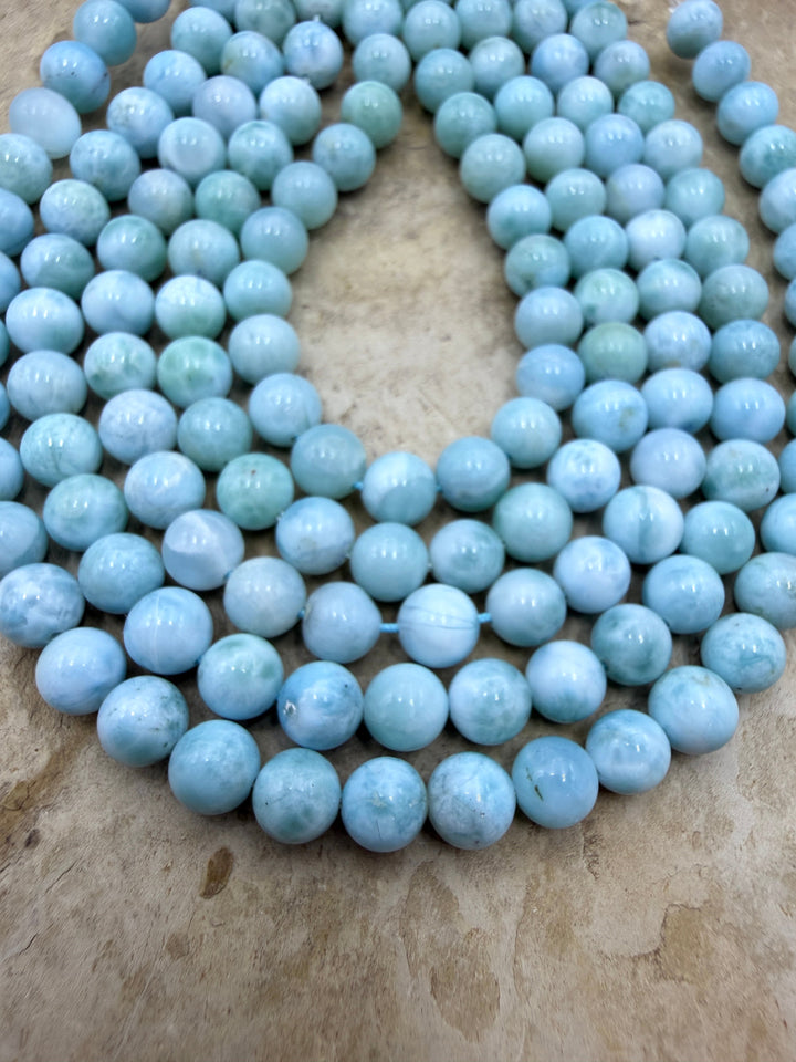 Larimar (Dominica Republic) Round Beads 6mm ONE 8 Inch