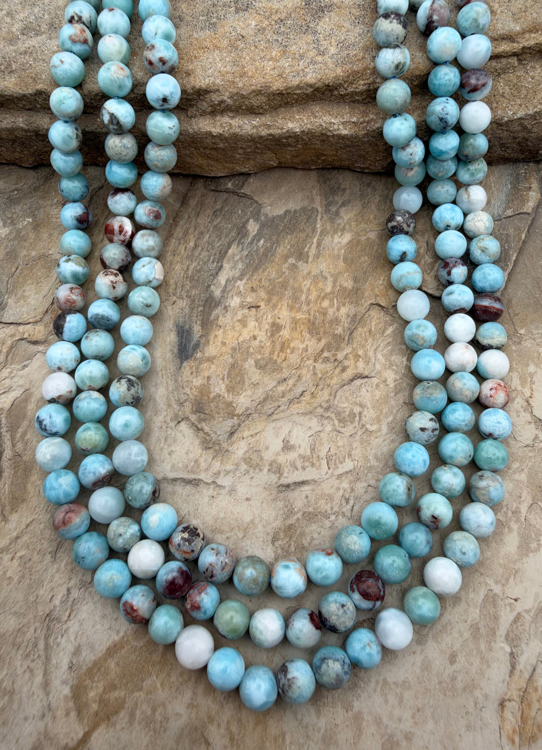 Larimar (Dominica Republic) Round Beads 7mm 16 Inch Strand