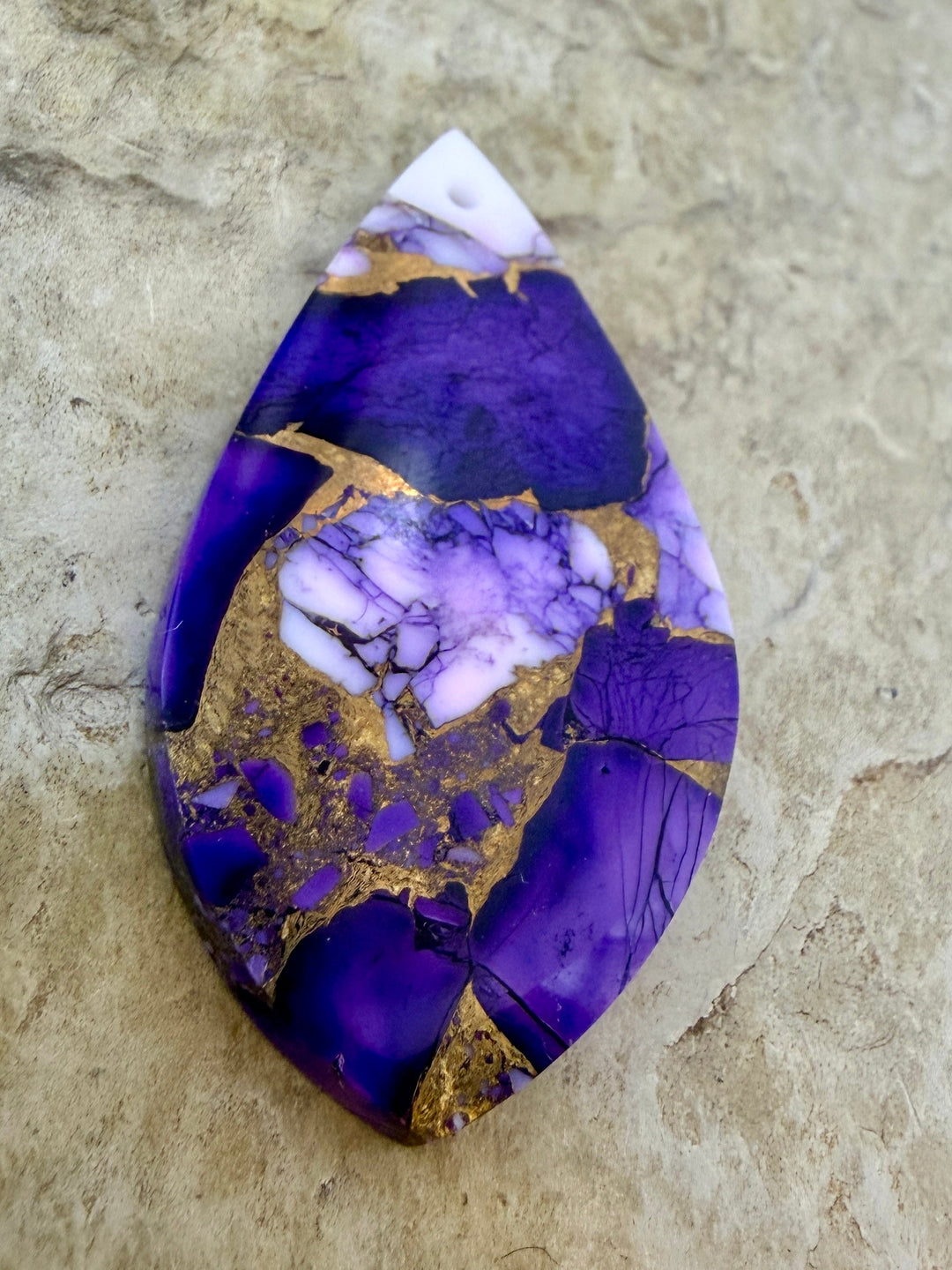 Lavender Dahlia Kingman Composite Block Focal Pendant