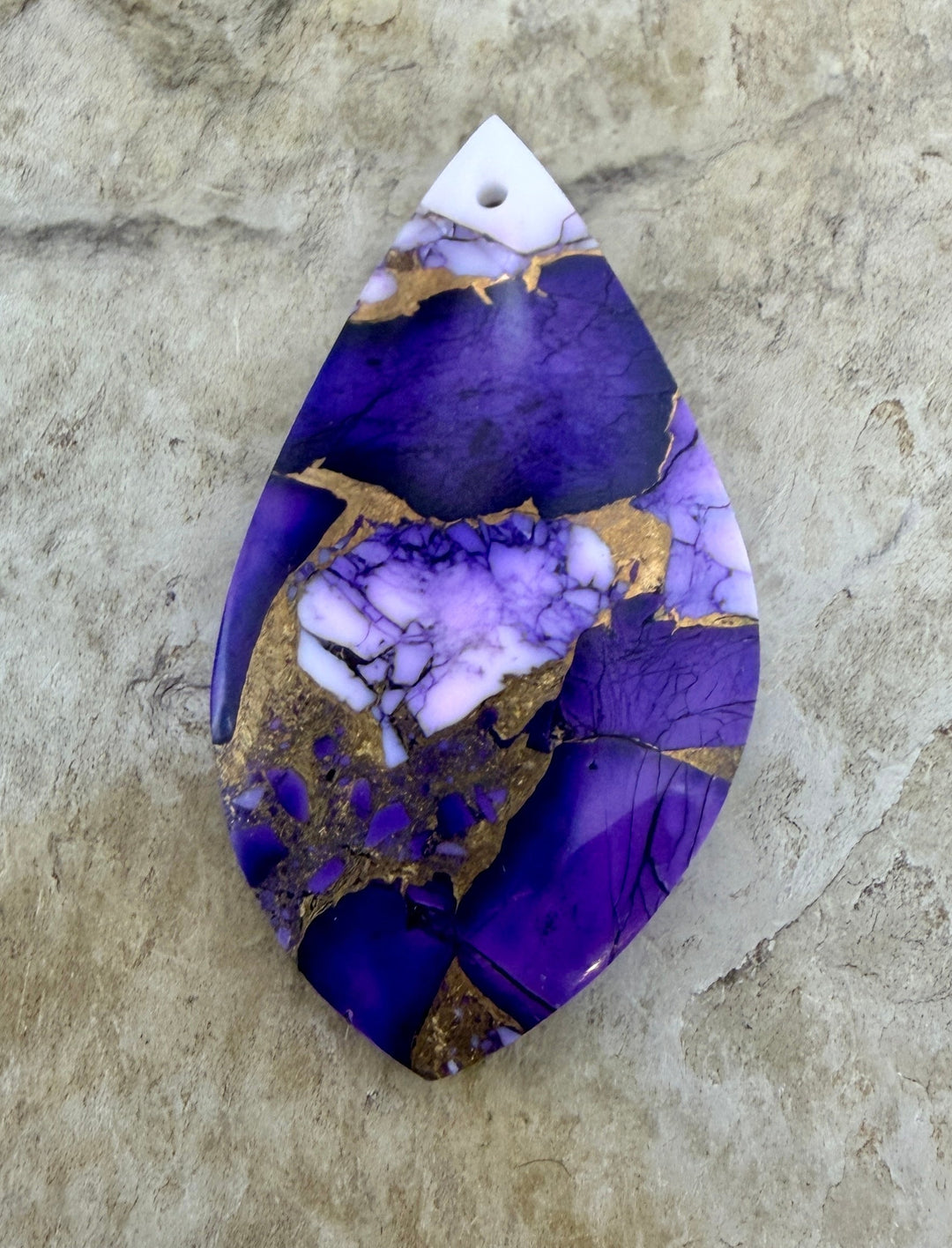 Lavender Dahlia Kingman Composite Block Focal Pendant