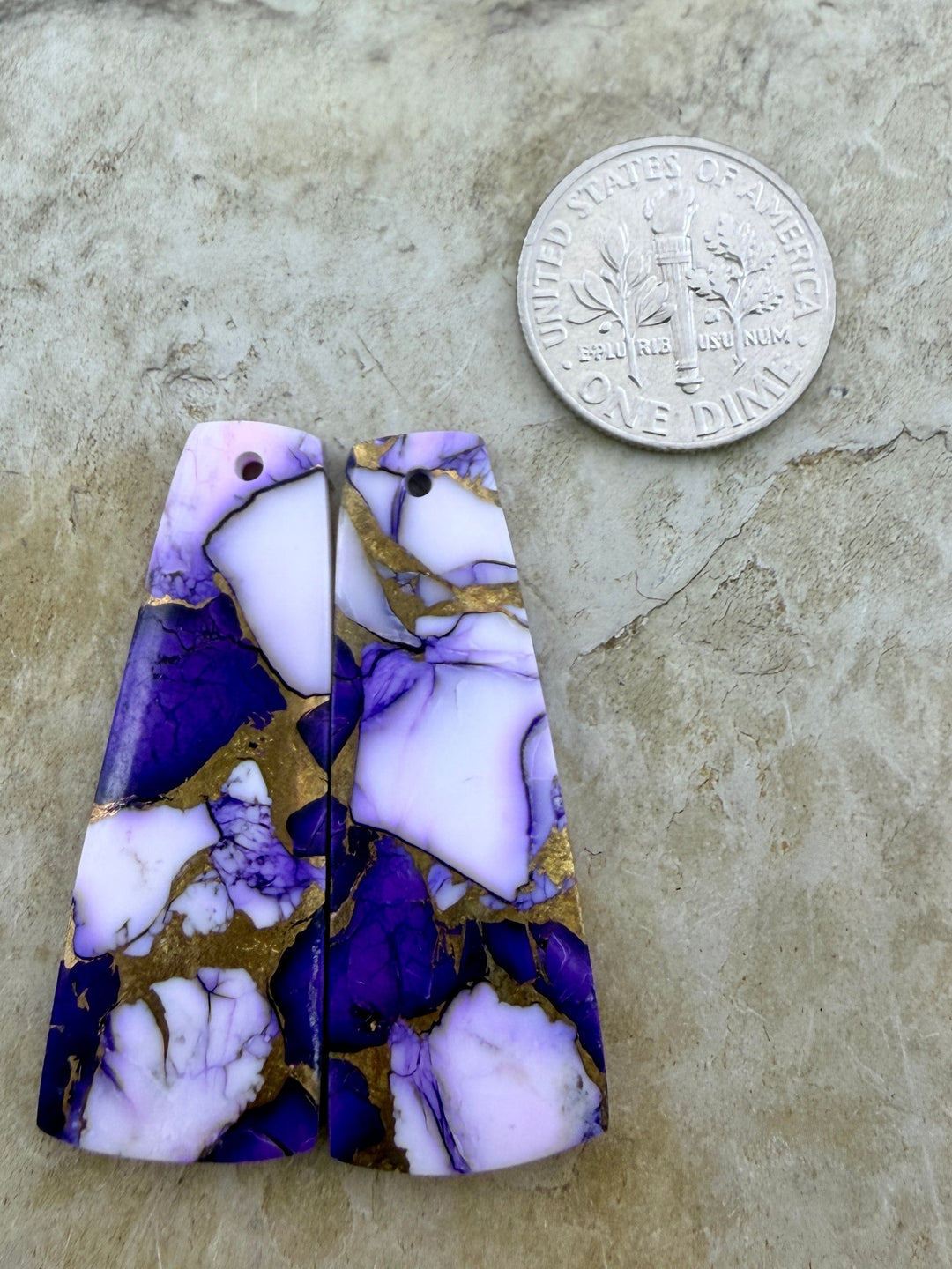 Lavender Dahlia Kingman Composite Block Matching Earring
