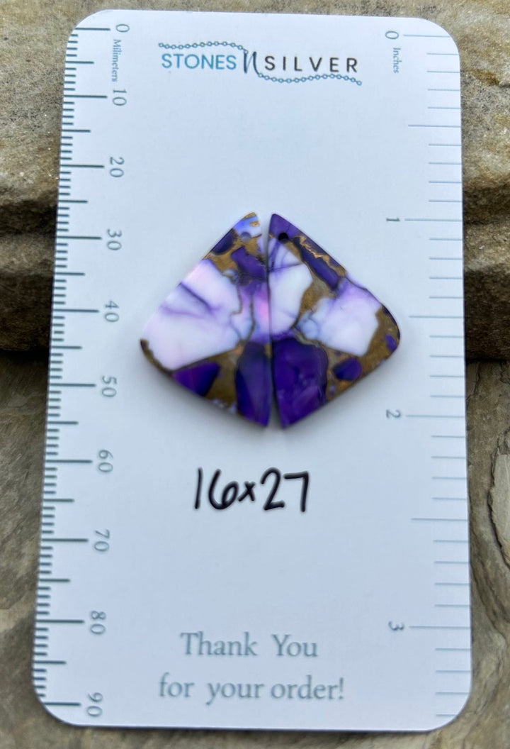 Lavender Dahlia Kingman Composite Block Matching Earring