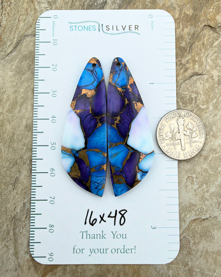 Lavender Dahlia Kingman Composite Block Matching Earring