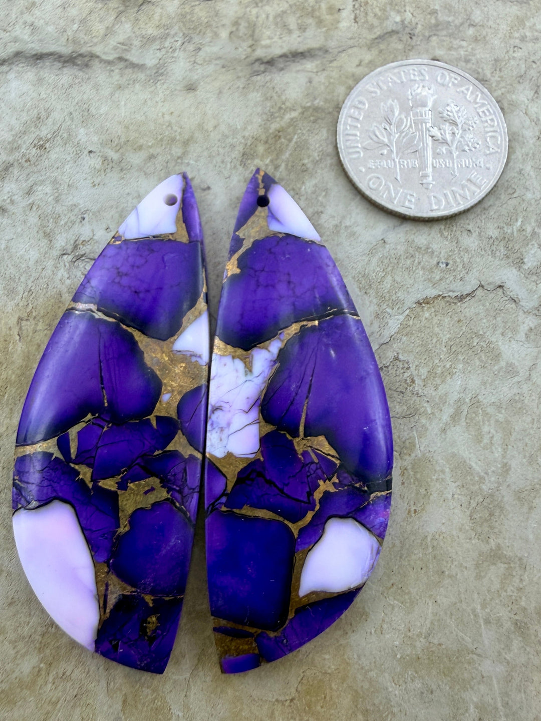 Lavender Dahlia Kingman Composite Block Matching Earring