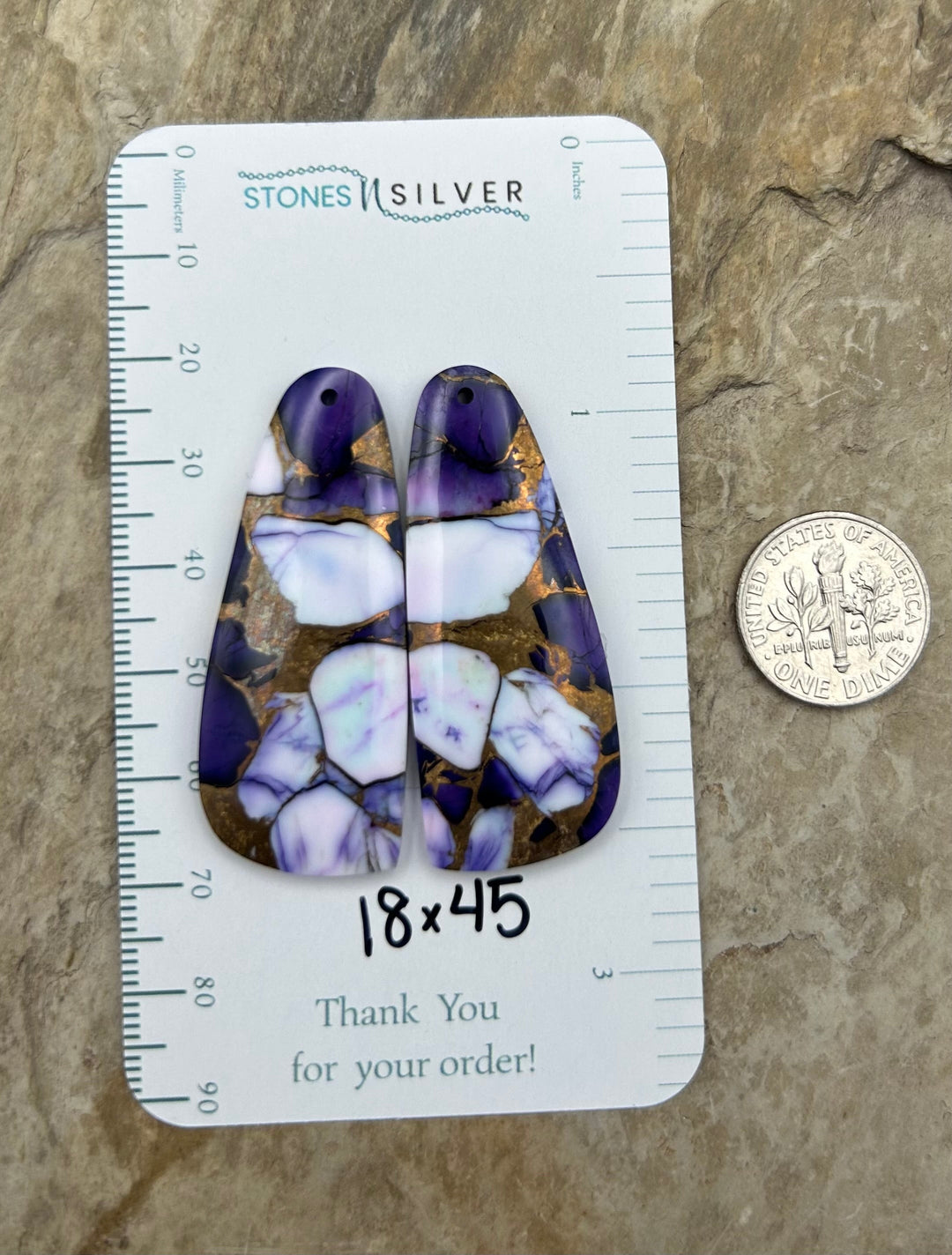 Lavender Dahlia Kingman Composite Block Matching Earring