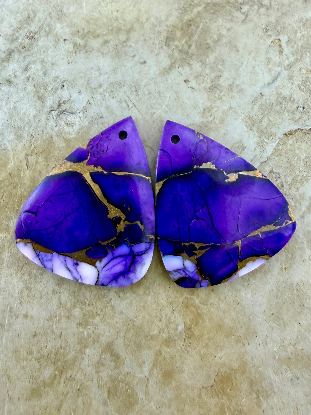 Lavender Dahlia Kingman Composite Block Matching Earring