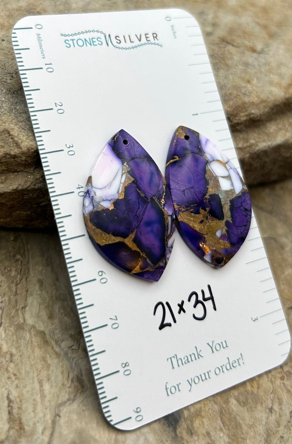 Lavender Dahlia Kingman Composite Block Matching Earring