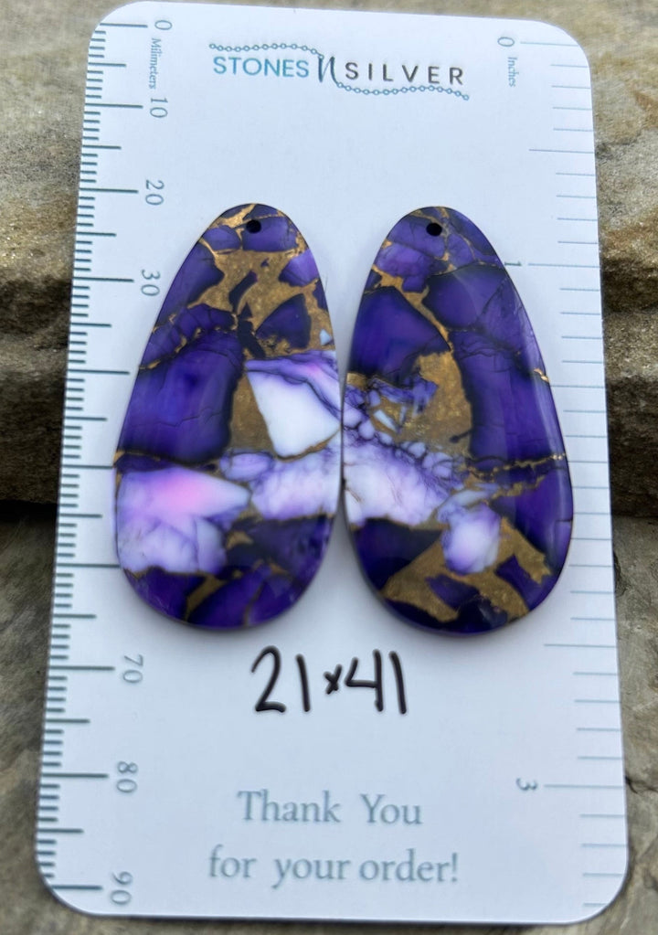 Lavender Dahlia Kingman Composite Block Matching Earring