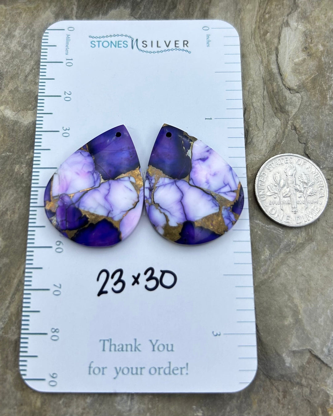 Lavender Dahlia Kingman Composite Block Matching Earring