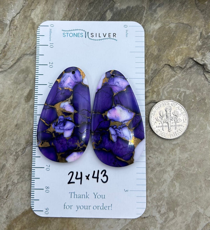 Lavender Dahlia Kingman Composite Block Matching Earring