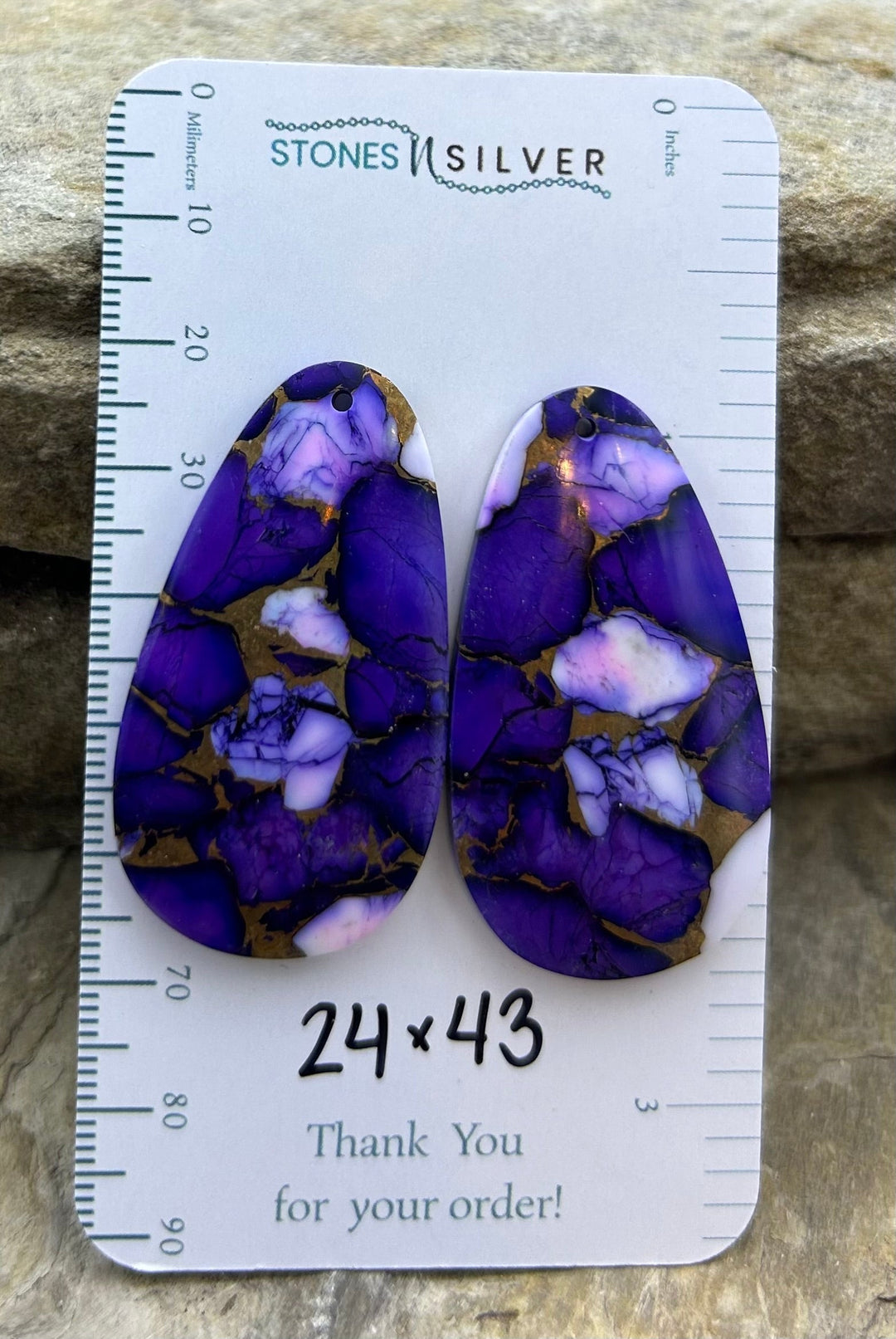 Lavender Dahlia Kingman Composite Block Matching Earring