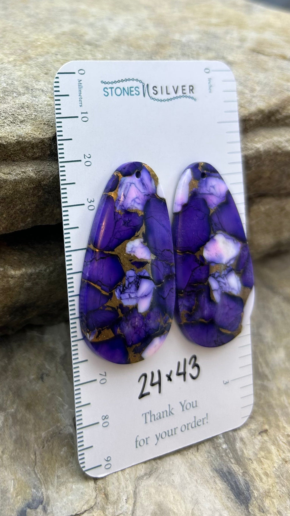 Lavender Dahlia Kingman Composite Block Matching Earring