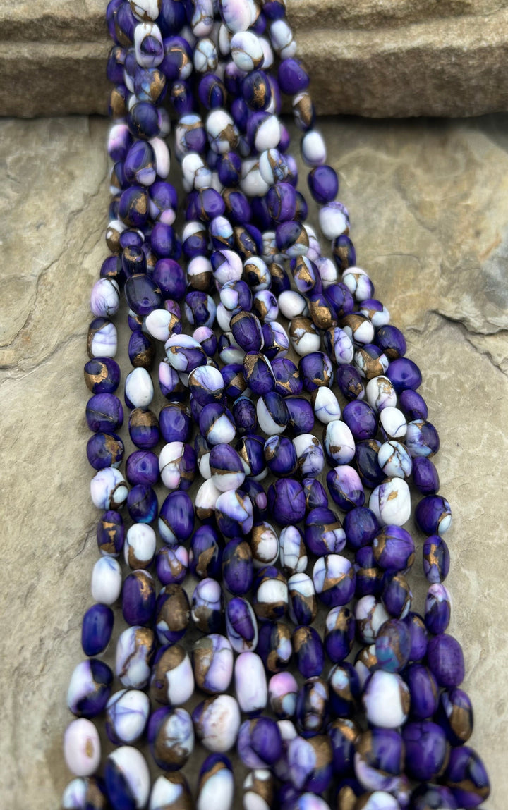 Lavender Dahlia Kingman Potato Nugget Beads 7-10mm One 8