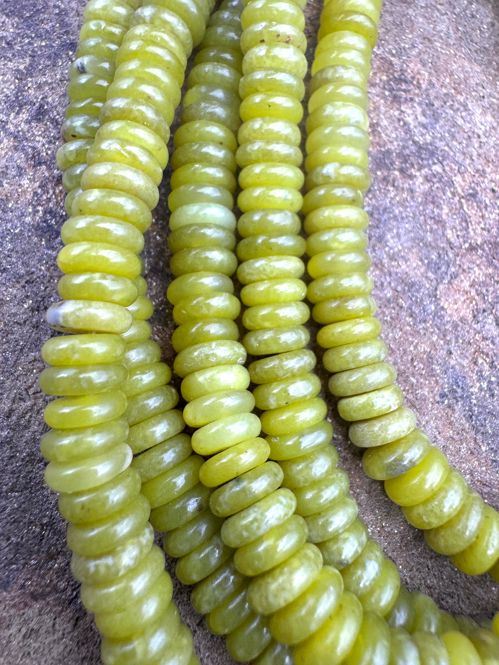 Lime Green Jade 6mm Button Beads 16 Inch Strand - Jade