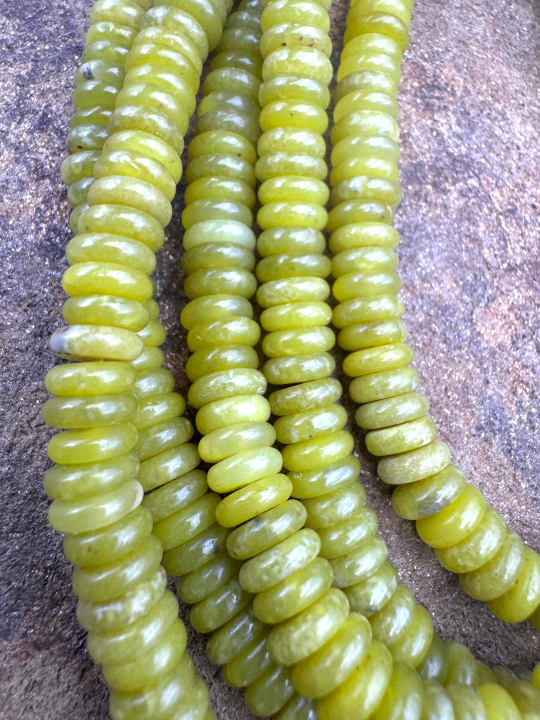 Lime Green Jade 6mm Button Beads 16 Inch Strand - Jade
