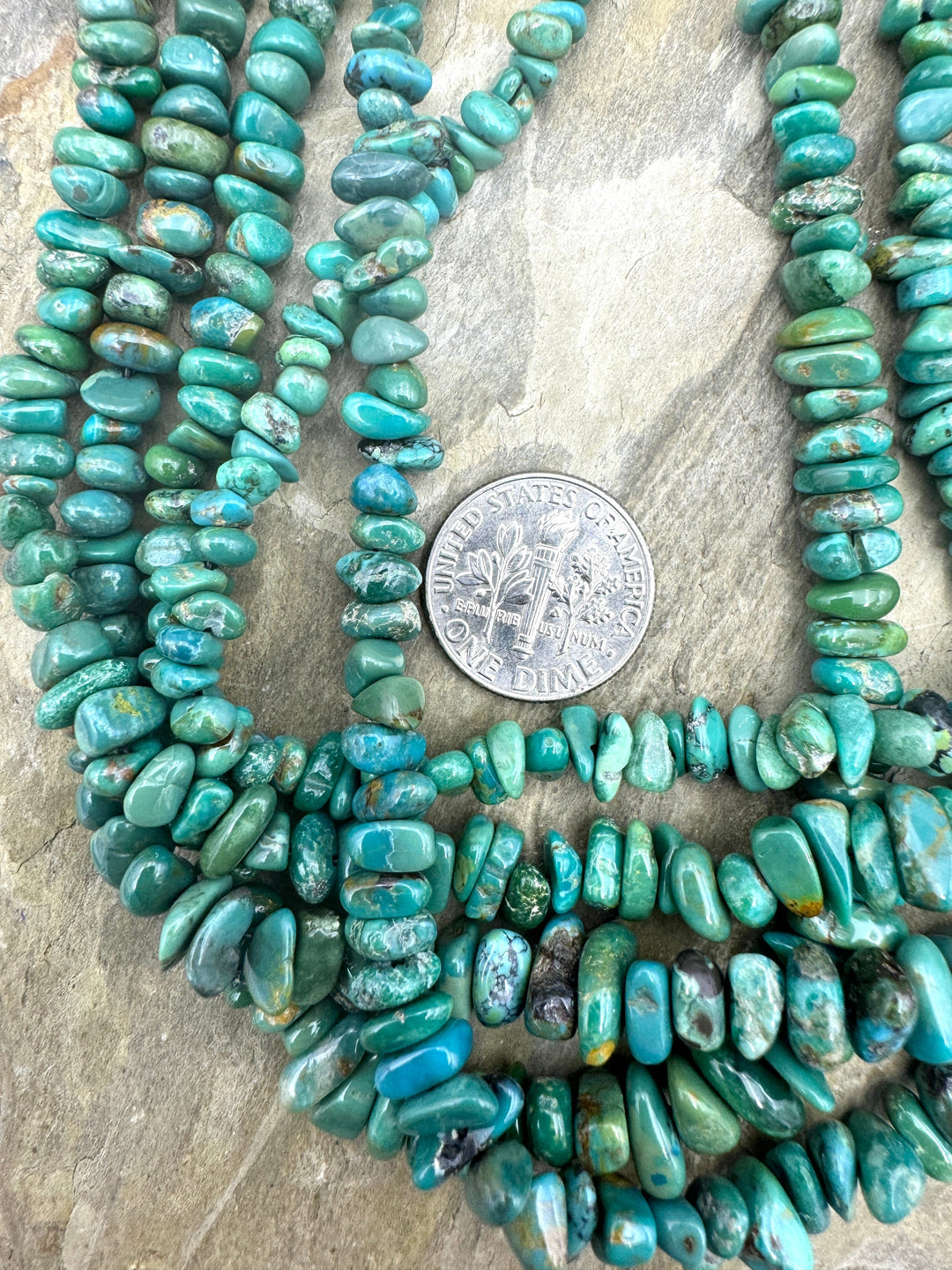 Lone Mountain Turquoise (Nevada) Graduated 4-6mm Nugget