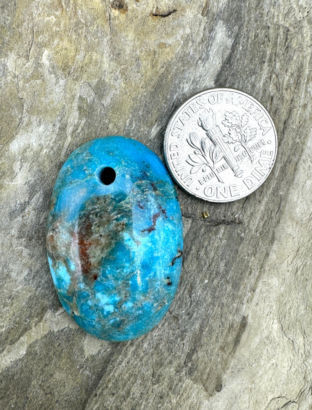 Ma’anshan turquoise (China) Large Focal Pendant Bead