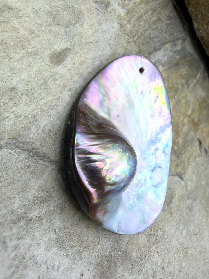 Mabe Blister Pearl BIG Focal Pendant Bead 35x45mm - Mabe