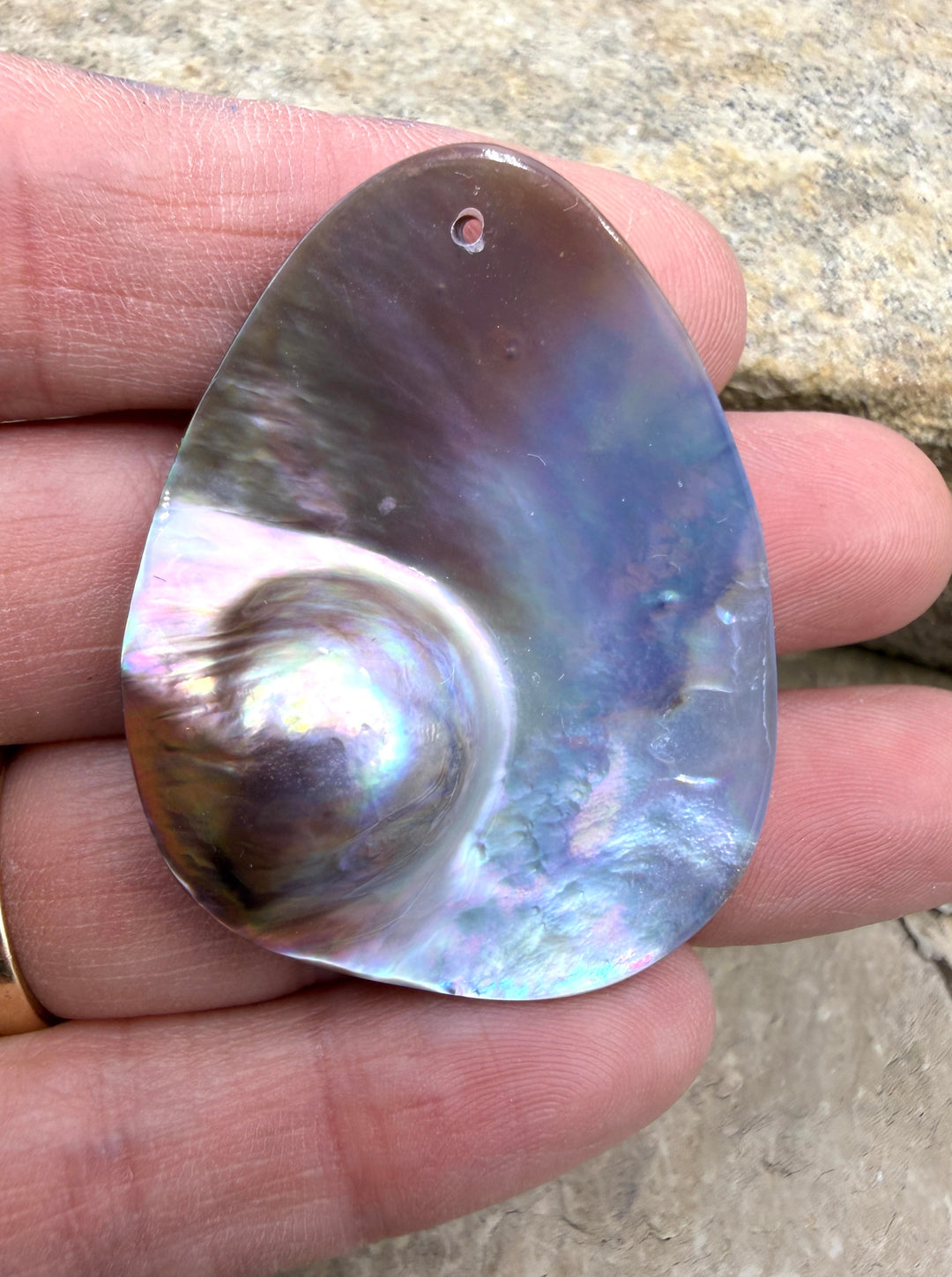 Mabe Blister Pearl BIG Focal Pendant Bead 35x45mm - Mabe