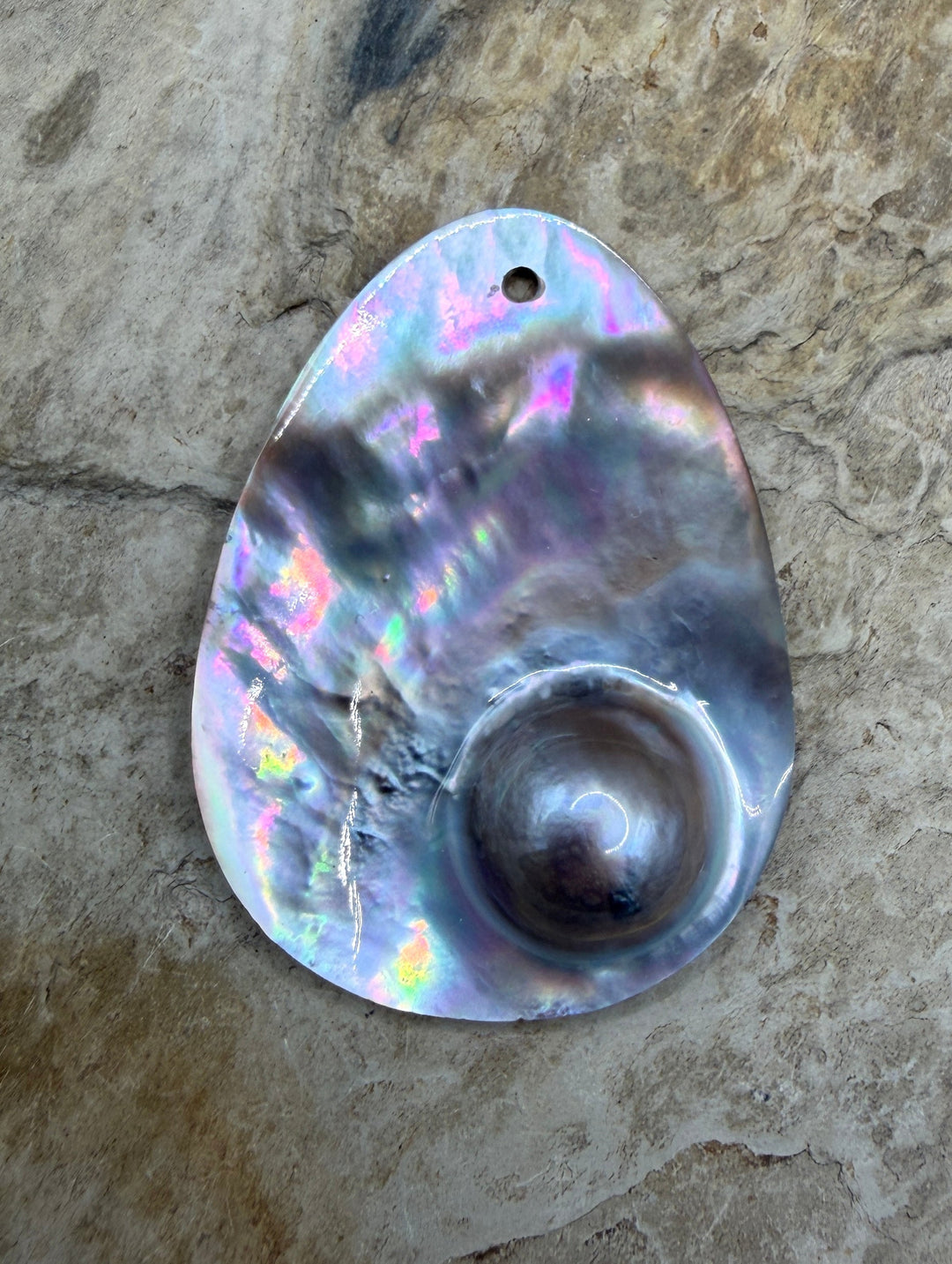 Mabe Blister Pearl BIG Focal Pendant Bead 35x48mm - Mabe