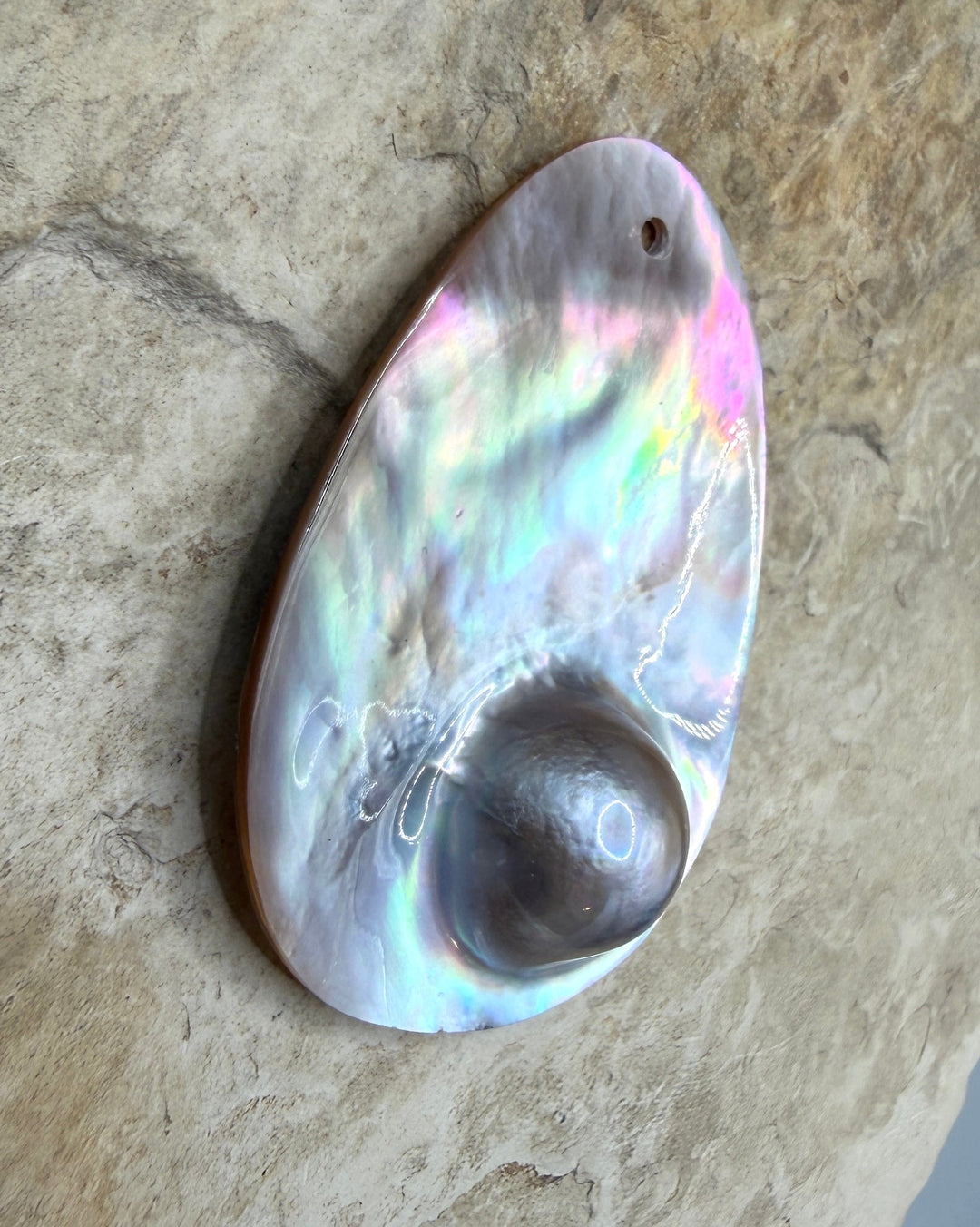 Mabe Blister Pearl BIG Focal Pendant Bead 35x48mm - Mabe