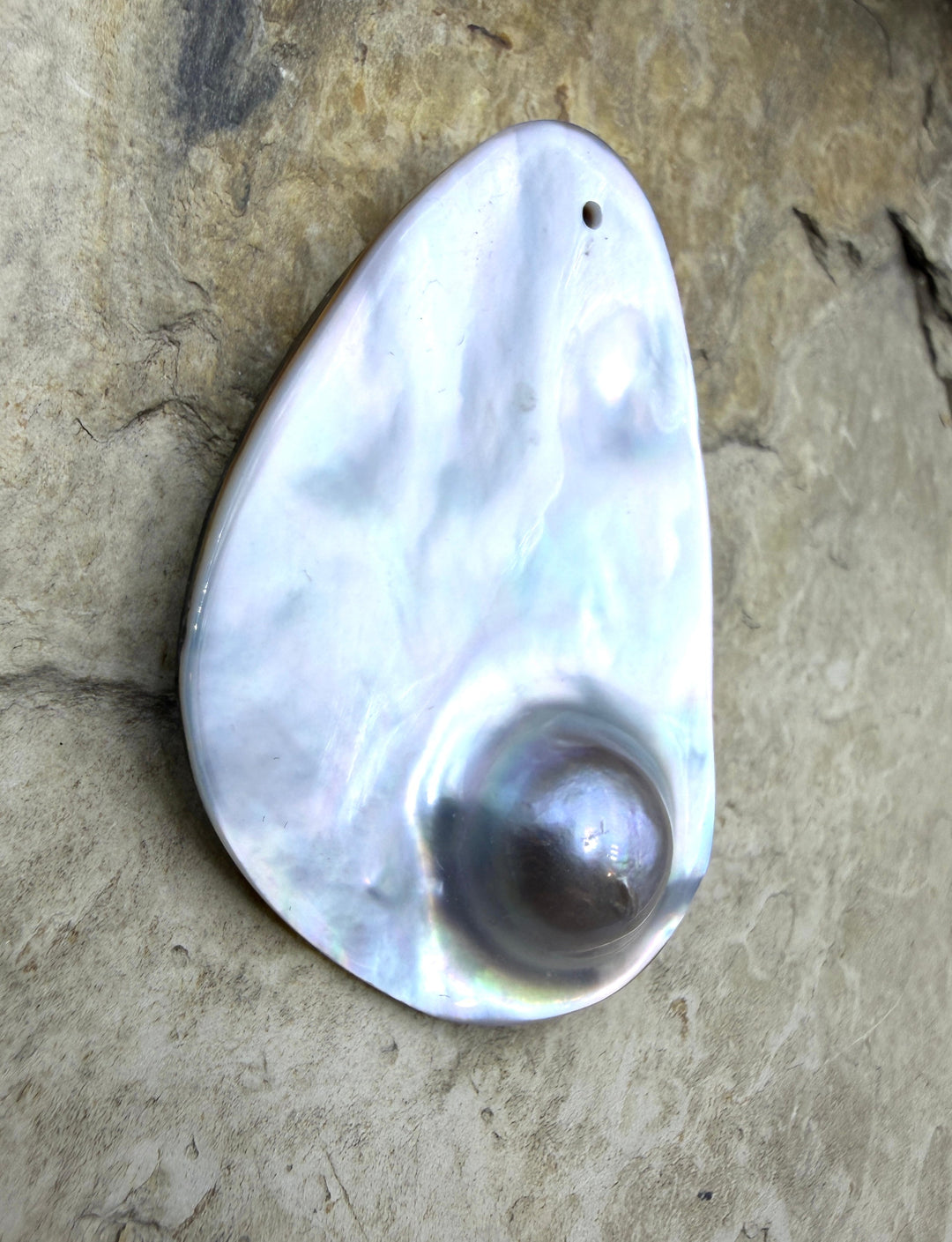 Mabe Blister Pearl BIG Focal Pendant Bead 3x46mm - Mabe