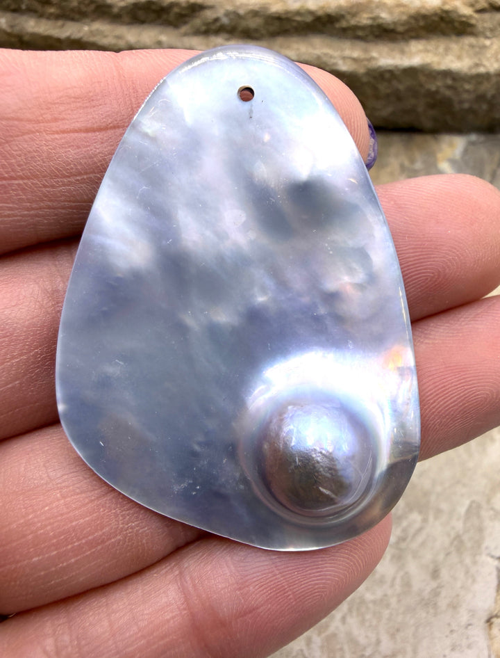 Mabe Blister Pearl BIG Focal Pendant Bead 3x46mm - Mabe