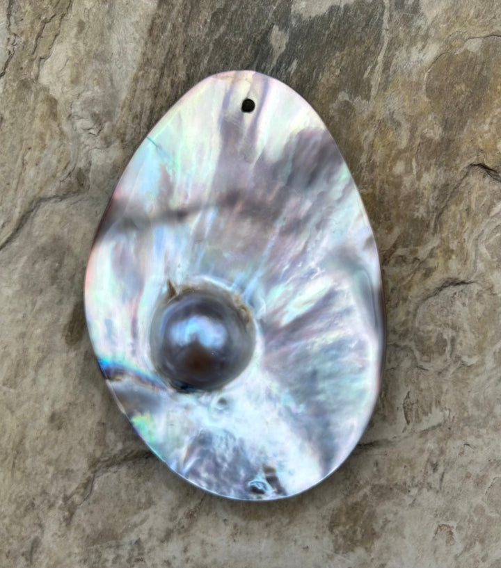 Mabe Pearl Focal Pendant Bead 44x63mm - Mabe Pearl