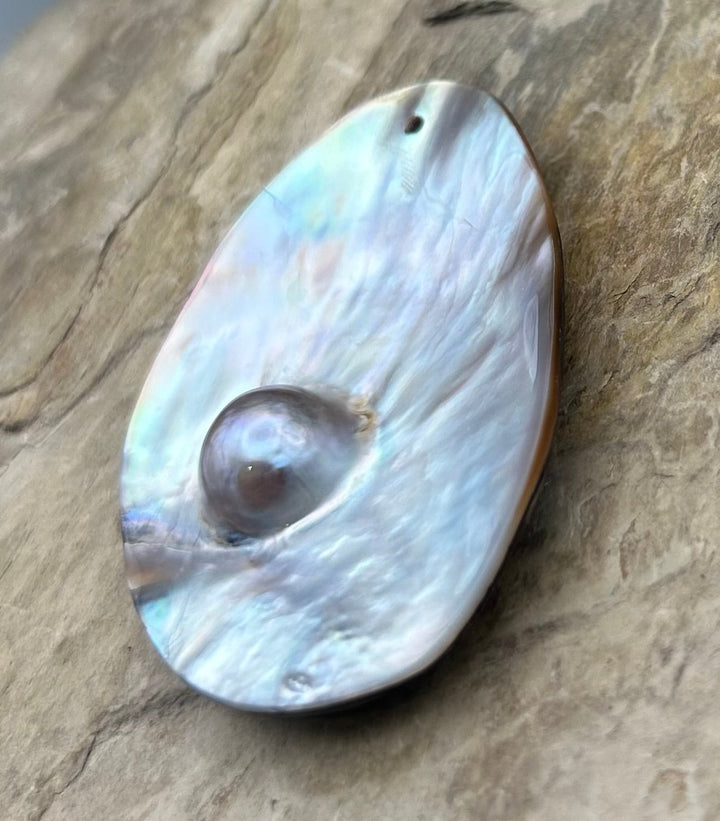 Mabe Pearl Focal Pendant Bead 44x63mm - Mabe Pearl